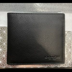 COACH Double billfold sport calf leather wallet